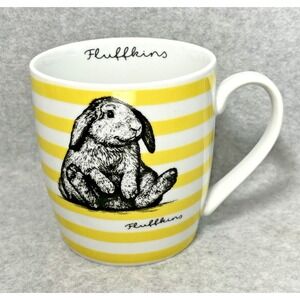 Stanford Hill Pottery Fluffkins Bunny Coffee Mug Yellow Striped Easter Rabbit
